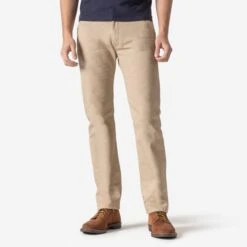 9oz Mercerised Selvedge Cotton Slim Tapered Chinos - Khaki