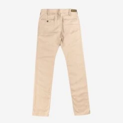 9oz Mercerised Selvedge Cotton Slim Tapered Chinos - Khaki -Denim Clothing-Iron Heart International ih 721 kha 3