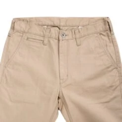 9oz Mercerised Selvedge Cotton Slim Tapered Chinos - Khaki -Denim Clothing-Iron Heart International ih 721 kha 4