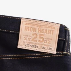 25oz Selvedge Denim Slim Tapered Cut Jeans - Indigo/Black -Denim Clothing-Iron Heart International ih 777 xhsib 4