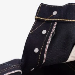 25oz Selvedge Denim Slim Tapered Cut Jeans - Indigo/Black -Denim Clothing-Iron Heart International ih 777 xhsib 7