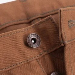 17oz Duck Slim Tapered Cut Jeans - Brown -Denim Clothing-Iron Heart International ih 777d 5