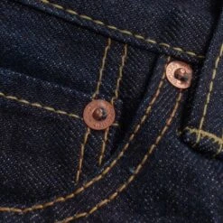 17oz Selvedge Denim Slim Tapered Cut Jeans - Natural Indigo -Denim Clothing-Iron Heart International ih 777n 7