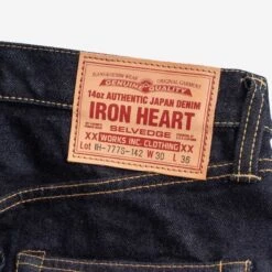 14oz Selvedge Denim Slim Tapered Cut Jeans - Indigo -Denim Clothing-Iron Heart International ih 777s 142 8