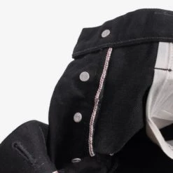 14oz Selvedge Denim Slim Tapered Cut Jeans - Black/Black -Denim Clothing-Iron Heart International ih 777s 142bb 10