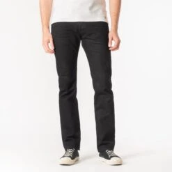 14oz Selvedge Denim Slim Tapered Cut Jeans - Black/Black