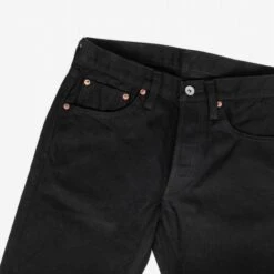 14oz Selvedge Denim Slim Tapered Cut Jeans - Black/Black -Denim Clothing-Iron Heart International ih 777s 142bb 3