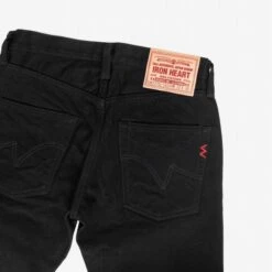 14oz Selvedge Denim Slim Tapered Cut Jeans - Black/Black -Denim Clothing-Iron Heart International ih 777s 142bb 4