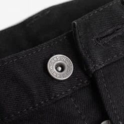 14oz Selvedge Denim Slim Tapered Cut Jeans - Black/Black -Denim Clothing-Iron Heart International ih 777s 142bb 5