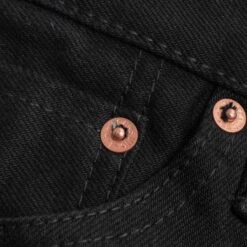 14oz Selvedge Denim Slim Tapered Cut Jeans - Black/Black -Denim Clothing-Iron Heart International ih 777s 142bb 6