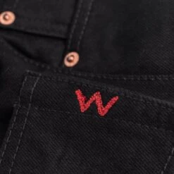 14oz Selvedge Denim Slim Tapered Cut Jeans - Black/Black -Denim Clothing-Iron Heart International ih 777s 142bb 8