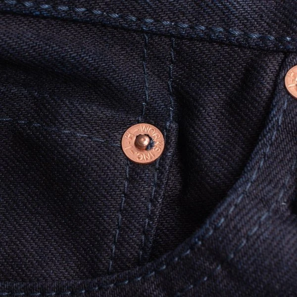 14oz Selvedge Denim Slim Tapered Cut Jeans - Indigo/Black 9 14oz Selvedge Denim Slim Tapered Cut Jeans - Indigo/Black - Image 7