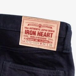 14oz Selvedge Denim Slim Tapered Cut Jeans - Indigo/Black 21 14oz Selvedge Denim Slim Tapered Cut Jeans - Indigo/Black -Denim Clothing-Iron Heart International ih 777s 142ib 7