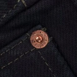 21oz Selvedge Denim Slim Tapered Cut Jeans - Indigo Overdyed Black -Denim Clothing-Iron Heart International ih 777s 21od 5
