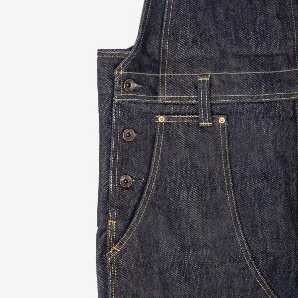 21oz Selvedge Denim Double Knee Overalls - Indigo 8 21oz Selvedge Denim Double Knee Overalls - Indigo - Image 6