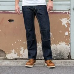 21oz Selvedge Denim Double Knee Engineer Pants - Indigo -Denim Clothing-Iron Heart International ih 822 ind 2