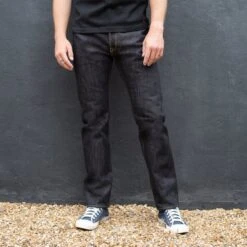 25oz Selvedge Denim Medium/High Rise Tapered Cut Jeans - Indigo -Denim Clothing-Iron Heart International ih 888 xhs 2