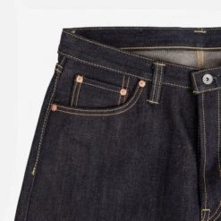 25oz Selvedge Denim Medium/High Rise Tapered Cut Jeans - Indigo -Denim Clothing-Iron Heart International ih 888 xhs 4