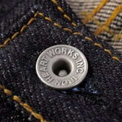 25oz Selvedge Denim Medium/High Rise Tapered Cut Jeans - Indigo -Denim Clothing-Iron Heart International ih 888 xhs 6
