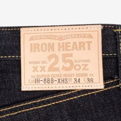 25oz Selvedge Denim Medium/High Rise Tapered Cut Jeans - Indigo -Denim Clothing-Iron Heart International ih 888 xhs 7