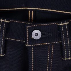 25oz Selvedge Denim Medium/High Rise Tapered Cut Jeans - Indigo/Black -Denim Clothing-Iron Heart International ih 888 xhsib 11