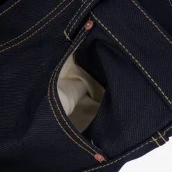 25oz Selvedge Denim Medium/High Rise Tapered Cut Jeans - Indigo/Black -Denim Clothing-Iron Heart International ih 888 xhsib 13
