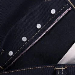 25oz Selvedge Denim Medium/High Rise Tapered Cut Jeans - Indigo/Black -Denim Clothing-Iron Heart International ih 888 xhsib 14
