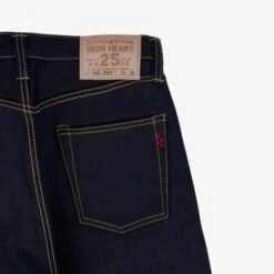 25oz Selvedge Denim Medium/High Rise Tapered Cut Jeans - Indigo/Black -Denim Clothing-Iron Heart International ih 888 xhsib 4