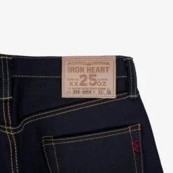 25oz Selvedge Denim Medium/High Rise Tapered Cut Jeans - Indigo/Black -Denim Clothing-Iron Heart International ih 888 xhsib 5