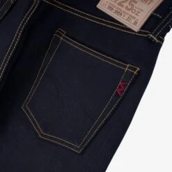 25oz Selvedge Denim Medium/High Rise Tapered Cut Jeans - Indigo/Black -Denim Clothing-Iron Heart International ih 888 xhsib 6