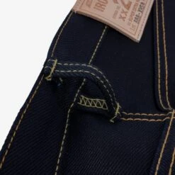 25oz Selvedge Denim Medium/High Rise Tapered Cut Jeans - Indigo/Black -Denim Clothing-Iron Heart International ih 888 xhsib 7