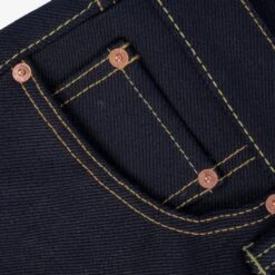 25oz Selvedge Denim Medium/High Rise Tapered Cut Jeans - Indigo/Black -Denim Clothing-Iron Heart International ih 888 xhsib 9