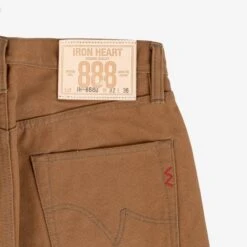 17oz Duck Medium/High Rise Tapered Cut Jeans - Brown -Denim Clothing-Iron Heart International ih 888D 4