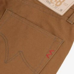 17oz Duck Medium/High Rise Tapered Cut Jeans - Brown -Denim Clothing-Iron Heart International ih 888D 6