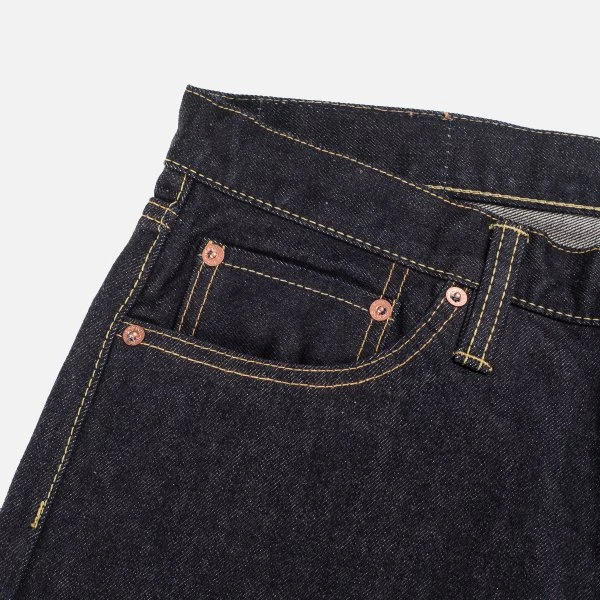 14oz Selvedge Denim Medium/High Rise Tapered Cut Jeans - Indigo 7 14oz Selvedge Denim Medium/High Rise Tapered Cut Jeans - Indigo - Image 5
