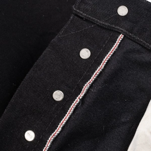 14oz Selvedge Denim Medium/High Rise Tapered Cut Jeans - Black/Black 13 14oz Selvedge Denim Medium/High Rise Tapered Cut Jeans - Black/Black - Image 11