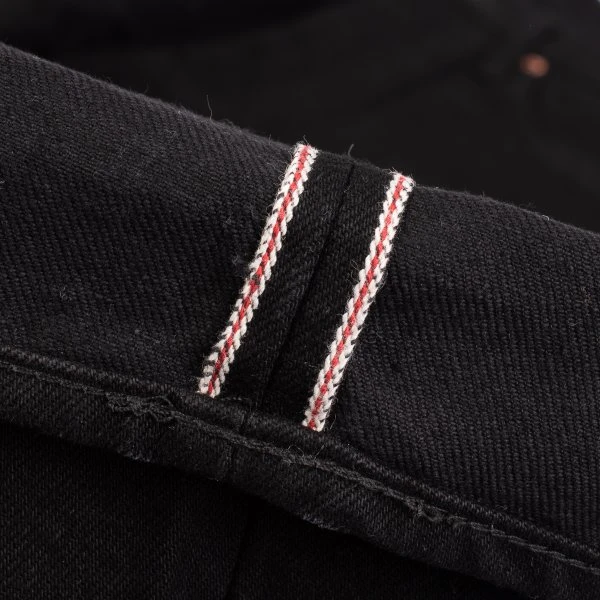 14oz Selvedge Denim Medium/High Rise Tapered Cut Jeans - Black/Black 14 14oz Selvedge Denim Medium/High Rise Tapered Cut Jeans - Black/Black - Image 12