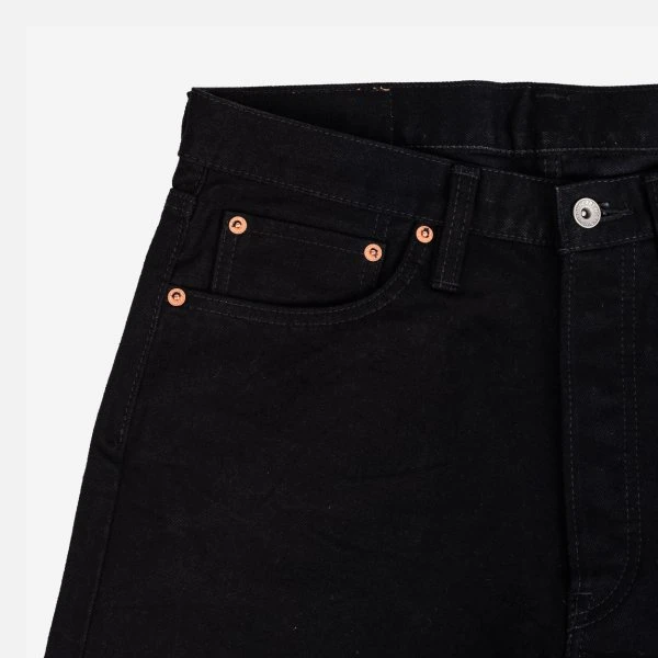 14oz Selvedge Denim Medium/High Rise Tapered Cut Jeans - Black/Black 7 14oz Selvedge Denim Medium/High Rise Tapered Cut Jeans - Black/Black - Image 5