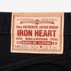 14oz Selvedge Denim Medium/High Rise Tapered Cut Jeans - Black/Black 24 14oz Selvedge Denim Medium/High Rise Tapered Cut Jeans - Black/Black -Denim Clothing-Iron Heart International ih 888s 142bb 7