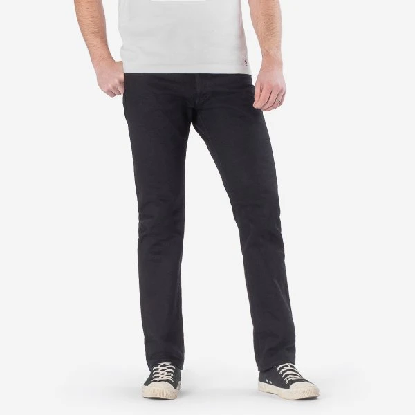 14oz Selvedge Denim Medium/High Rise Tapered Cut Jeans - Black/Black 3 14oz Selvedge Denim Medium/High Rise Tapered Cut Jeans - Black/Black