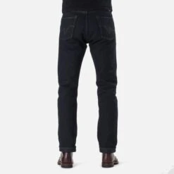 21oz Selvedge Denim Medium/High Rise Tapered Cut Jeans - Indigo Overdyed Black -Denim Clothing-Iron Heart International ih 888s 21od 1