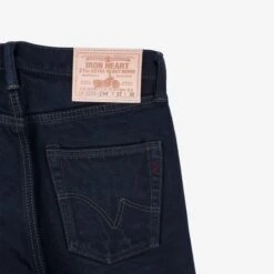 21oz Selvedge Denim Medium/High Rise Tapered Cut Jeans - Indigo Overdyed Black -Denim Clothing-Iron Heart International ih 888s 21od 5