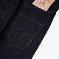 21oz Selvedge Denim Medium/High Rise Tapered Cut Jeans - Indigo Overdyed Black -Denim Clothing-Iron Heart International ih 888s 21od 6