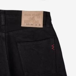 21oz Selvedge Denim Medium/High Rise Tapered Cut Jeans - Superblack (Fades To Grey) -Denim Clothing-Iron Heart International ih 888s sbg 3