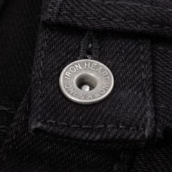 21oz Selvedge Denim Medium/High Rise Tapered Cut Jeans - Superblack (Fades To Grey) -Denim Clothing-Iron Heart International ih 888s sbg 5