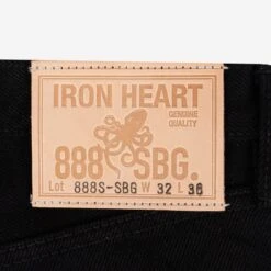 21oz Selvedge Denim Medium/High Rise Tapered Cut Jeans - Superblack (Fades To Grey) -Denim Clothing-Iron Heart International ih 888s sbg 7