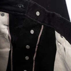 21oz Selvedge Denim Medium/High Rise Tapered Cut Jeans - Superblack (Fades To Grey) -Denim Clothing-Iron Heart International ih 888s sbg 8