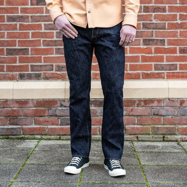 16oz Slubby Selvedge Denim Relaxed Tapered Cut Jeans - Indigo 5 16oz Slubby Selvedge Denim Relaxed Tapered Cut Jeans - Indigo - Image 3