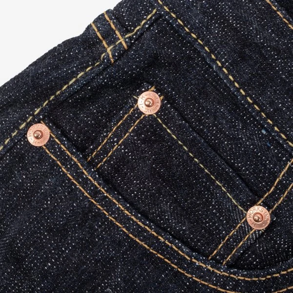 16oz Slubby Selvedge Denim Relaxed Tapered Cut Jeans - Indigo 12 16oz Slubby Selvedge Denim Relaxed Tapered Cut Jeans - Indigo - Image 10