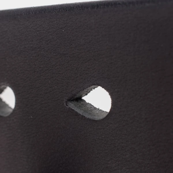 Heavy Duty "Tochigi" Leather Belt With Nickel Plated Garrison Buckle - Black 6 Heavy Duty "Tochigi" Leather Belt With Nickel Plated Garrison Buckle - Black - Image 4